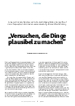Vorschauseite 1: "Versuchen, die Dinge plausibel zu machen."