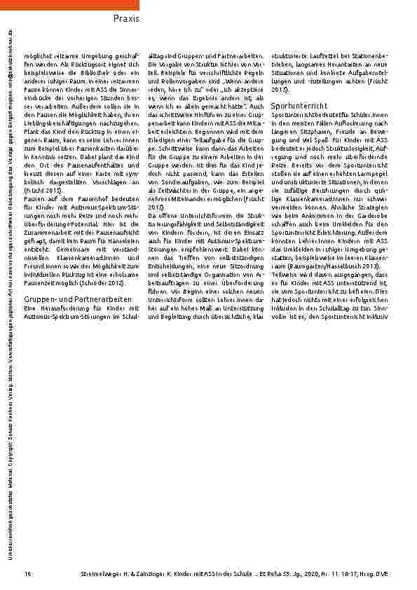 Vorschauseite 3: Betätigungsperformanz ermöglichen Kinder mit Autismus-Spektrum-Störungen in der Schule.