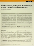 Vorschauseite 1: Qualitätssicherung im Pflegeheim: Welche Lösungen aus dem Krankenhaus lassen sich ableiten?