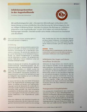 Vorschauseite 1: Infektionsprävention in der Augenheilkunde