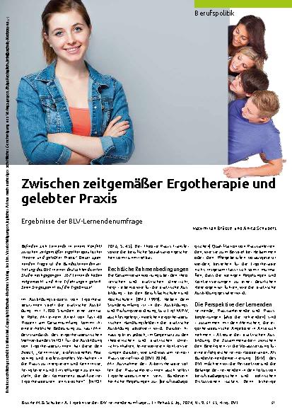 Vorschauseite 1: Zwischen zeitgemäßer Ergotherapie und gelebter Praxis