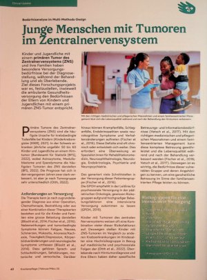 Vorschauseite 1: Junge Menschen mit Tumoren im Zentralnervensystem