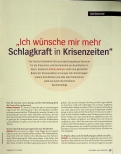 Vorschauseite 2: "Ich wünsche mir mehr Schlagkraft in Krisenzeiten."