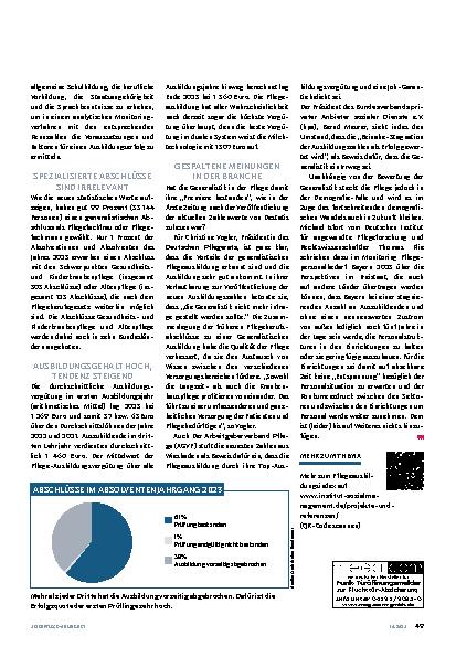 Vorschauseite 4: "Generalistik in Zahlen"