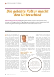 Vorschauseite 1: Die gelebte Kultur macht den Unterschied