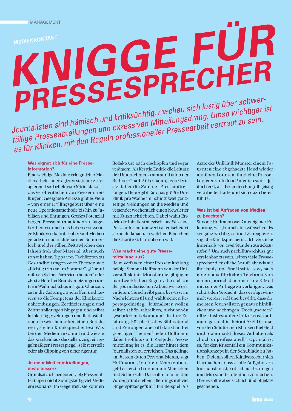 Vorschauseite 1: Knigge für Pressesprecher