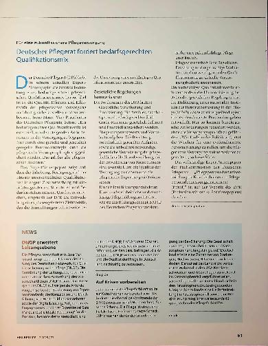 Vorschauseite 2: Profession Pflege stärken Politik muss jetzt engagiert handeln