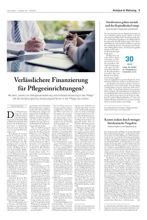 Vorschauseite 1: Verlässlichere Finanzierung für Pflegeeinrichtungen?
