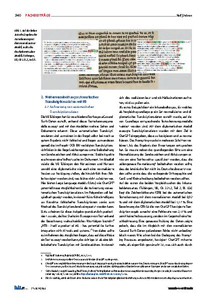 Vorschauseite 2: Altbestandserschließung mit KI-Anwendungen Ein Werkstattbericht der Universitätsbibliothek Tübingen