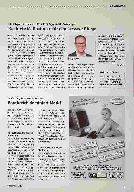 Vorschauseite 1: CDU-Pflegeexperte Kühne veröffentlicht pflegepolitische Forderungen. Konkrete Maßnahmen für eine bessere Pflege.