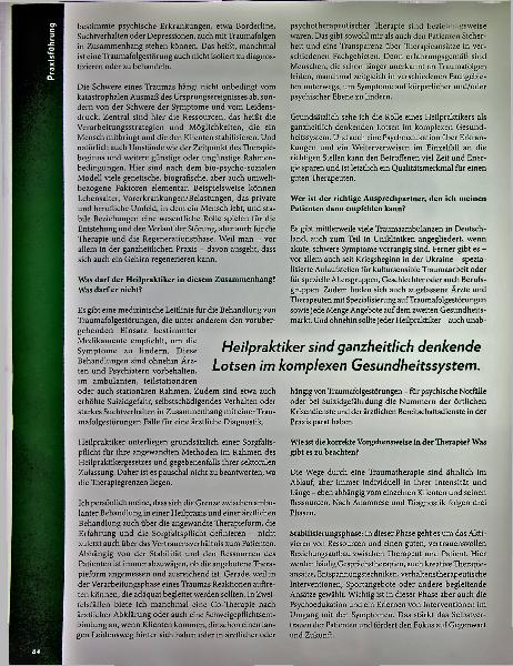Vorschauseite 2: „Im Dauer-Alarmzustand“ Der Umgang mit Traumafolgen in der Heilpraktikerpraxis