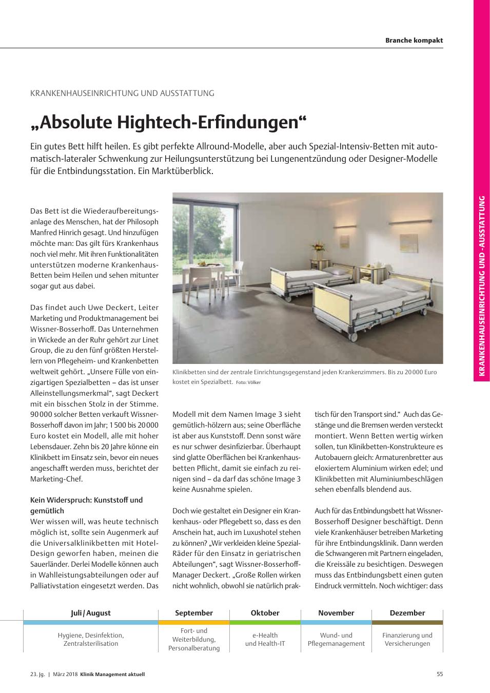 Vorschauseite 1: Krankenhauseinrichtung und Ausstattung: „Absolute Hightech-Erfindungen“