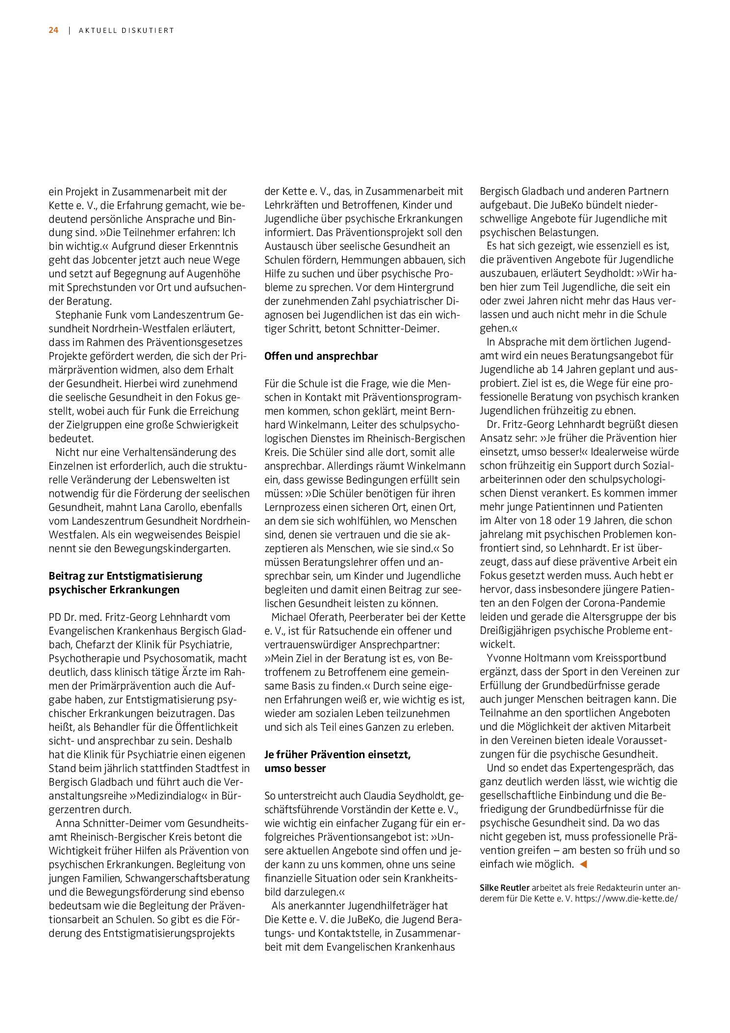 Vorschauseite 2: Prävention für die Seele
