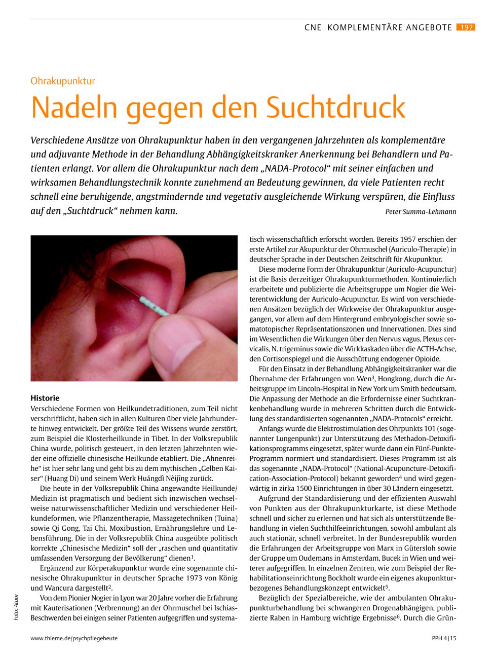 Vorschauseite 1: Nadeln gegen den Suchtdruck