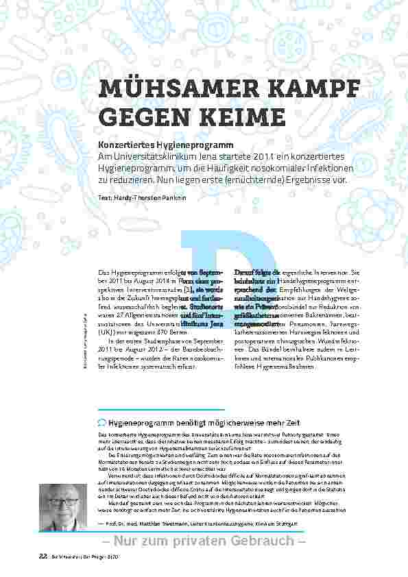 Vorschauseite 1: MÜHSAMER KAMPF GEGEN KEIME GEGEN KEIME