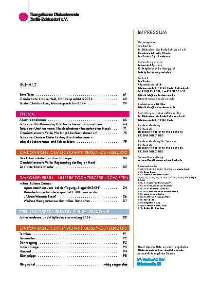 Vorschauseite 2: Die Diakonieschwester Heft 3- 2024