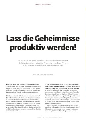 Vorschauseite 1: Lass die Geheimnisse produktiv werden!