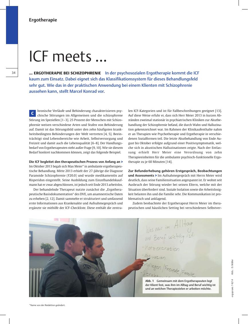 Vorschauseite 1: ? Ergotherapie bei Schizophrenie ? ICF meets ?