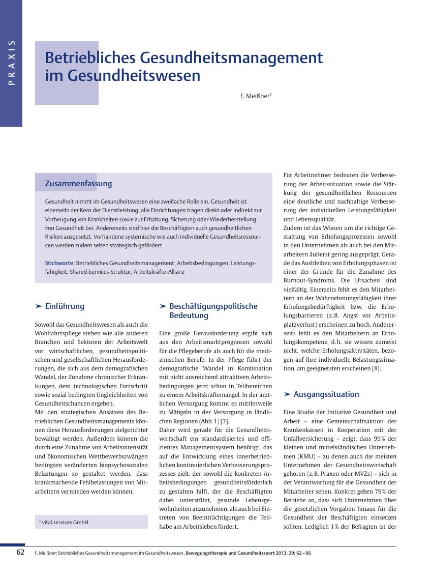 Vorschauseite 1: Betriebliches Gesundheitsmanagement im Gesundheitswesen