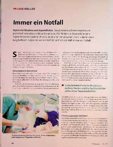 Vorschauseite 1: Immer ein Notfall: Sepsis bei Kindern und Jugendlichen