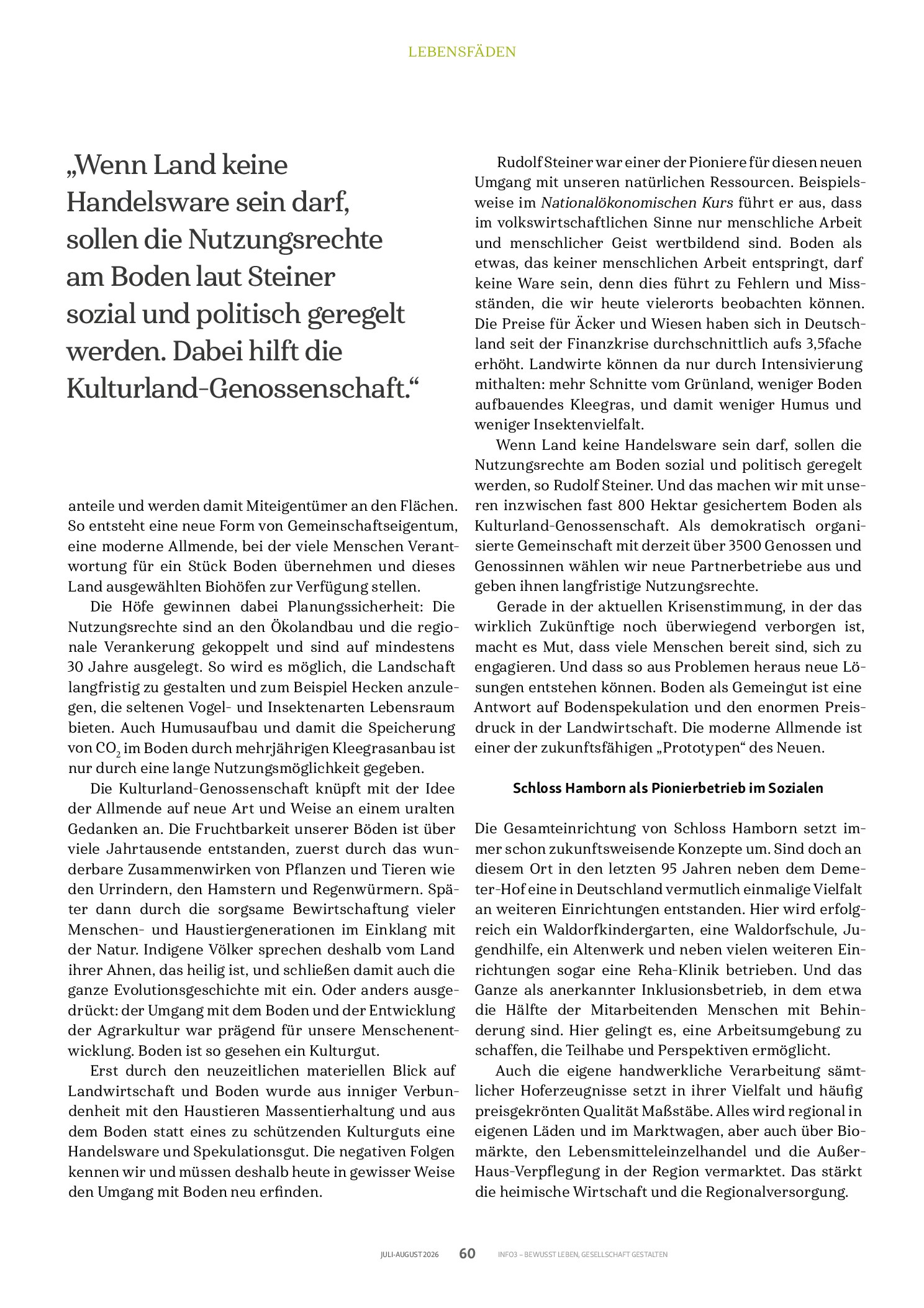 Vorschauseite 3: Land für Schloss Hamborn sichern