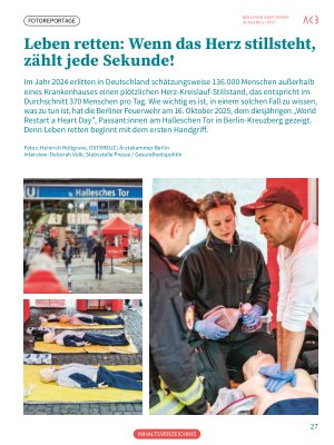 Vorschauseite 1: Leben retten: Wenn das Herz stillsteht, zählt jede Sekunde!