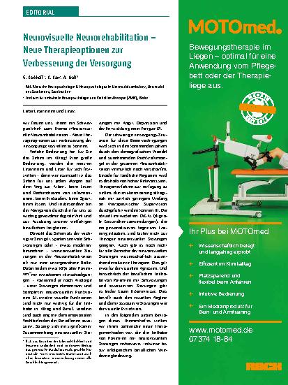 Vorschauseite 1: Neurovisuelle Neurorehabilitation – Neue Therapieoptionen zur Verbesserung der Versorgung