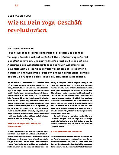 Vorschauseite 1: Wie KI Dein Yoga-Geschäft revolutioniert