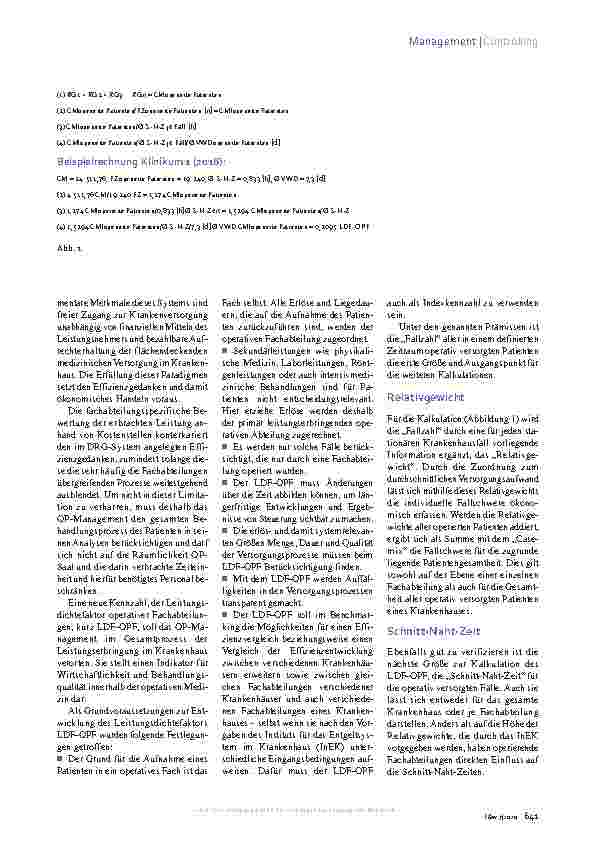 Vorschauseite 2: LDF-OPF Eine neue Kennzahl für den OP.