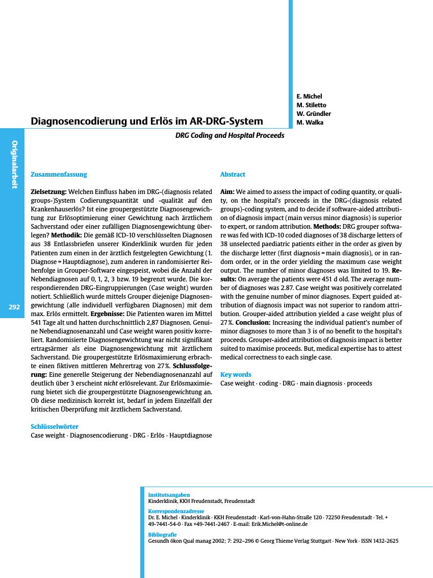 Vorschauseite 1: Diagnosencodierung und Erlös im AR-DRG-System