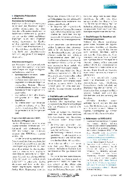Vorschauseite 2: Prävention von Atemwegsinfektionen nach der SARS-CoV-2-Pandemie in Einrichtungen der Pflege