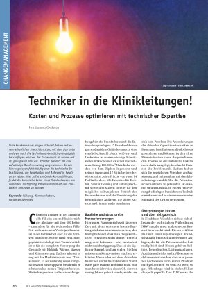 Vorschauseite 1: Techniker in die Klinikleitungen! Kosten und Prozesse optimieren mit technischer Expertise