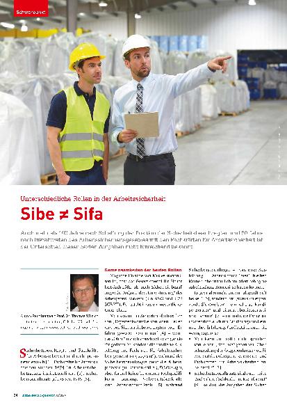 Vorschauseite 1: Unterschiedliche Rollen in der Arbeitssicherheit SiBe ≠ SiFa