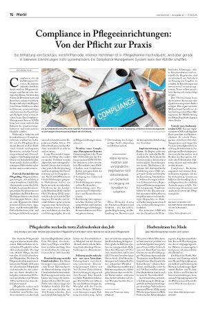 Vorschauseite 1: Compliance in Pflegeeinrichtungen: Von der Pflicht zur Praxis