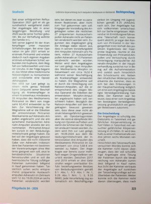 Vorschauseite 2: Gefährliche Körperverletzung durch manipulierte Medikamente im Klinikbetrieb