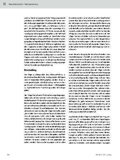 Vorschauseite 3: Fristlose Kündigung eines Chefarztes wegen schwerwiegendem Fehlverhalten