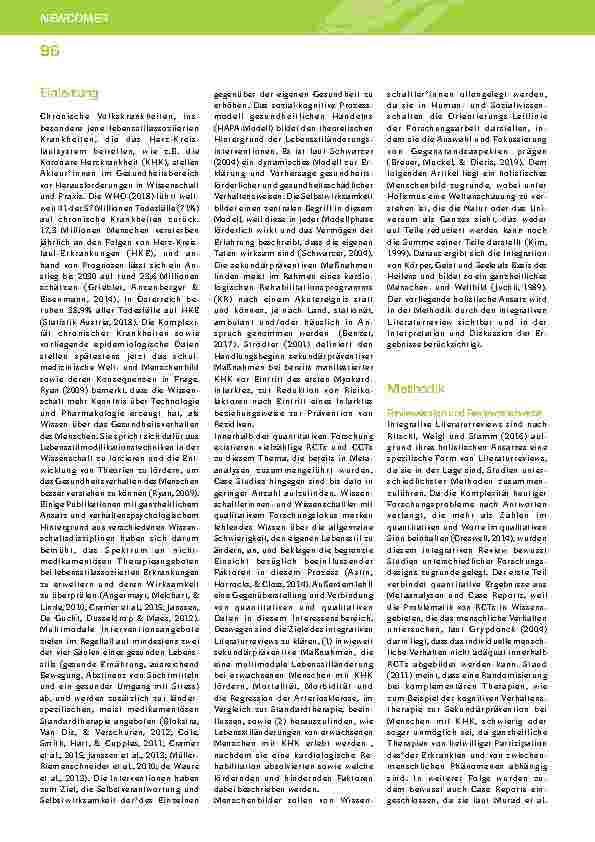 Vorschauseite 2: Ganzheitlichkeit bei Herzkrankheit: Effektivität und Erleben einer Lebensstiländerung bei Menschen mit Koronarer Herzkrankheit – ein integrativer Literaturreview