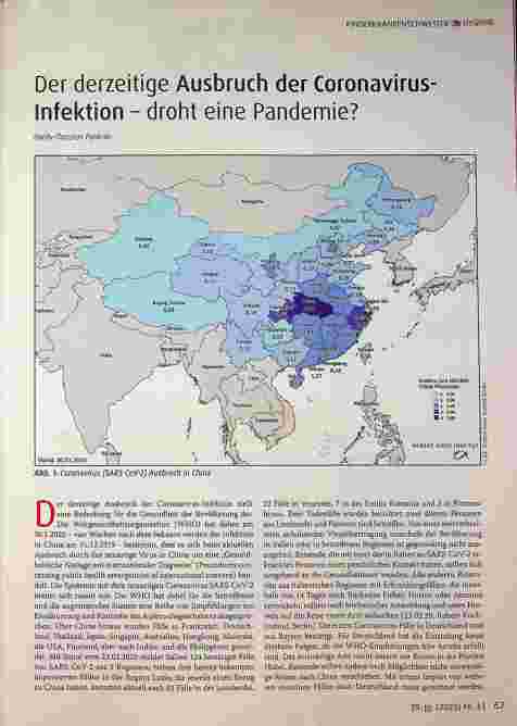 Vorschauseite 1: Der derzeitige Ausbruch der Coronavirus-Infektion - droht eine Pandemie?