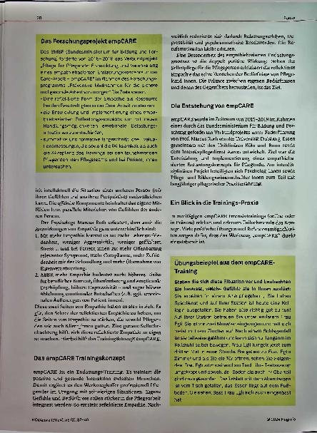 Vorschauseite 2: Empathie und Entlastung: empCARE Vom Forschungsprojekt zum Entlastungstraining für die Pflege