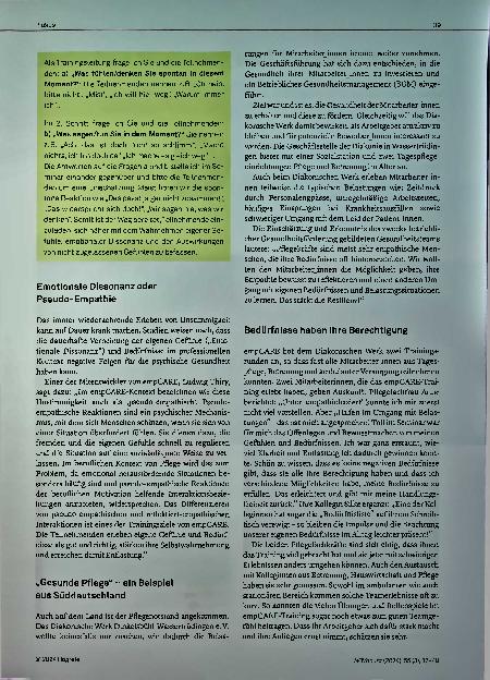 Vorschauseite 3: Empathie und Entlastung: empCARE Vom Forschungsprojekt zum Entlastungstraining für die Pflege