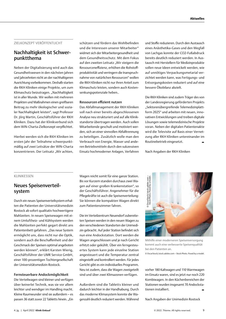 Vorschauseite 1: Zielkonzept veröffentlicht: Nachhaltigkeit ist Schwerpunktthema.