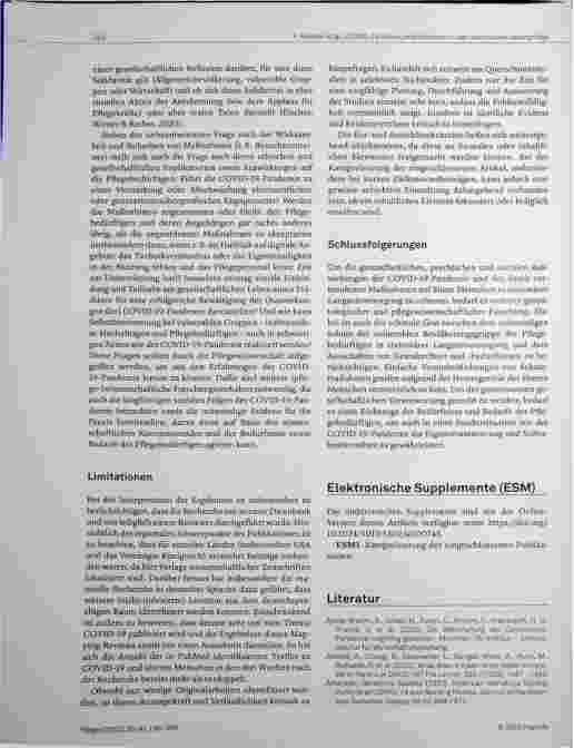 Vorschauseite 6: COVID-19-Schutzmaßnahmen in der stationären Altenpflege: Ein Mapping Review pflegewissenschaftlicher Publikationen