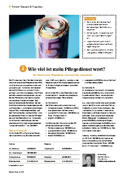 Vorschauseite 1: Wie viel ist mein Pflegedienst wert?