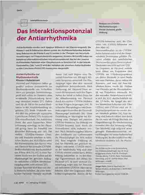 Vorschauseite 1: Das Interaktionspotenzial der Antiarrhythmika