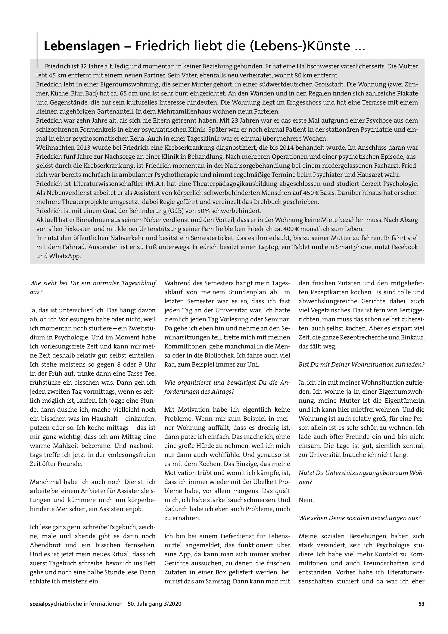 Vorschauseite 1: Lebenslagen – Friedrich liebt die (Lebens-)Künste