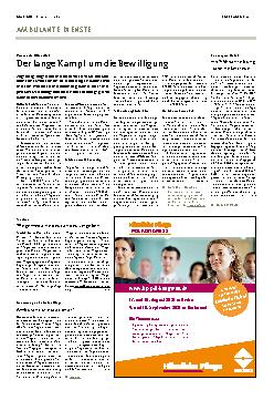Vorschauseite 1: Der lange Kampf um die Bewilligung