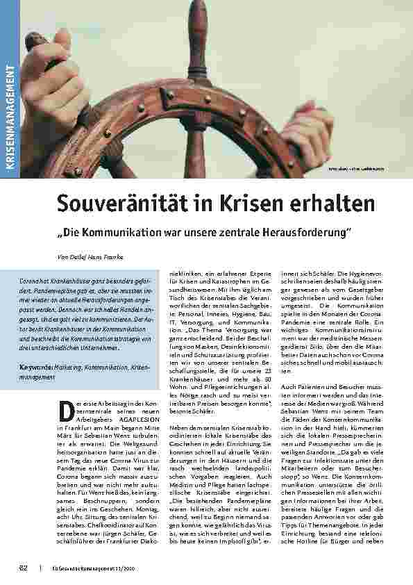 Vorschauseite 1: Souveränität in Krisen erhalten „Die Kommunikation war unsere zentrale Herausforderung“