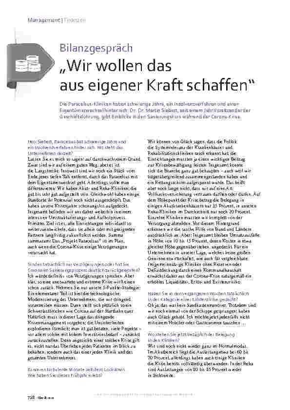 Vorschauseite 1: Wir wollen das aus eigener Kraft schaffen.