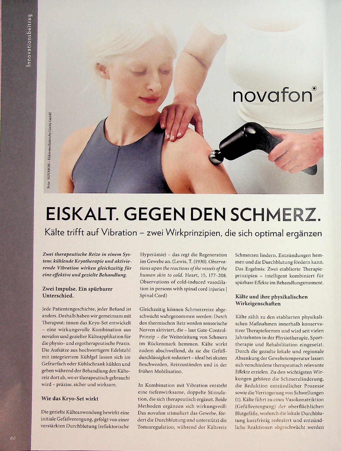 Vorschauseite 1: Eiskalt. Gegen den Schmerz. Kälte trifft auf Vibration – zwei Wirkprinzipien, die sich optimal ergänzen
