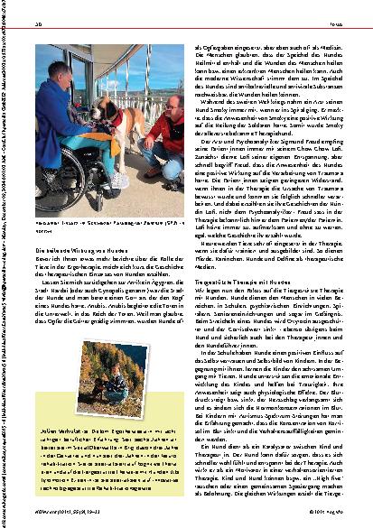 Vorschauseite 2: Das Leben kann ein Tanz sein im Einsatz mit einer Sozialhündin der Fondation Barry.
